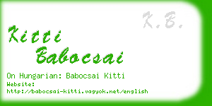 kitti babocsai business card